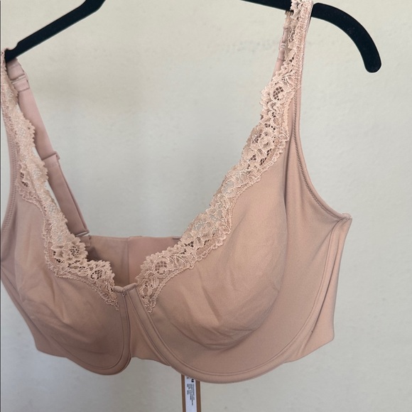 SKIMS Fits Everybody Lace NWT Unlined Full‎ Coverage Bra  - color Clay 40DDD - Picture 4 of 8
